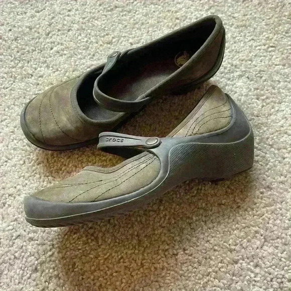 Crocs wedged wedged heel shoes womens size 7 - Picture 6 of 8